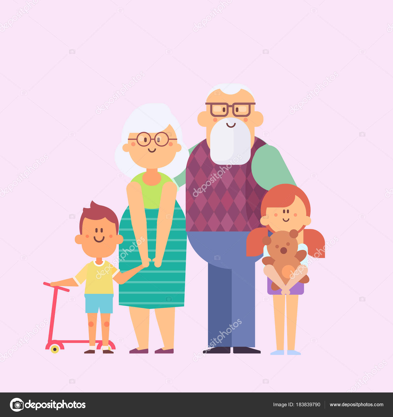 depositphotos 183839790 stock illustration grandparents grandchildren happy grandparents grandchildren